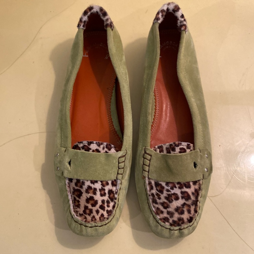 Fieramosca &‎ Co Ladies Suede/Leopard Print Loafers.  7.5.
